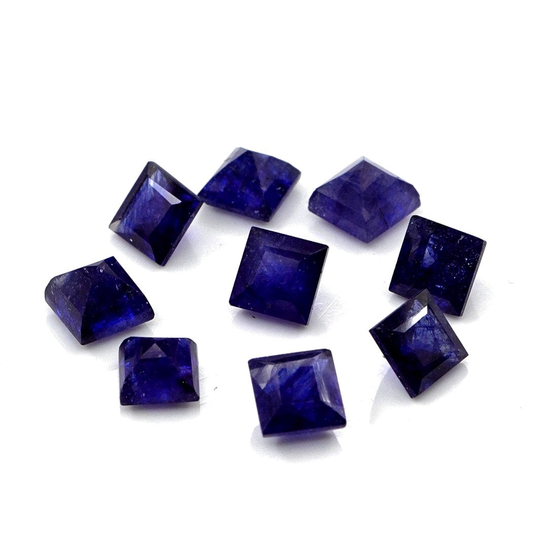 Natural Bangkok Blue Sapphire Calibrated Squares | 4mm & 4.5mm