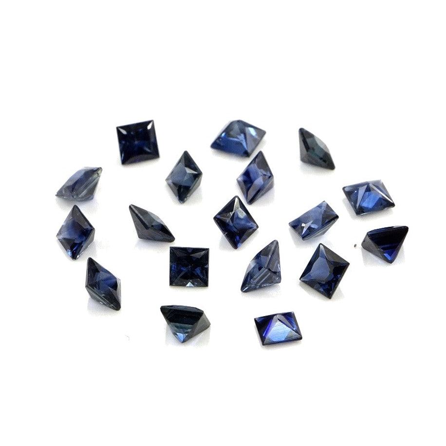 Natural Untreated Blue Sapphire Calibrated Squares | 3mm & 3.5mm