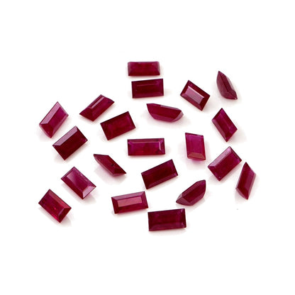 Natural Untreated Mozambique Ruby Calibrated Baguettes | 2x4mm & 2.5x5mm