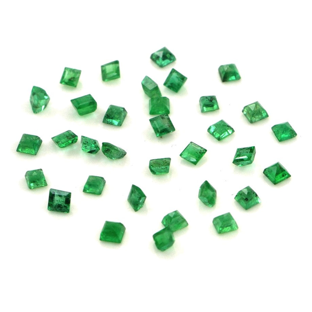 Natural Zambian Emerald Calibrated Squares | 2mm & 2.5mm
