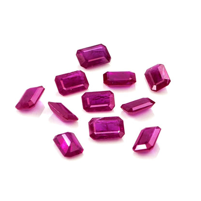 Natural Untreated Mozambique Ruby Calibrated Octagons | 3x5mm & 4x6mm