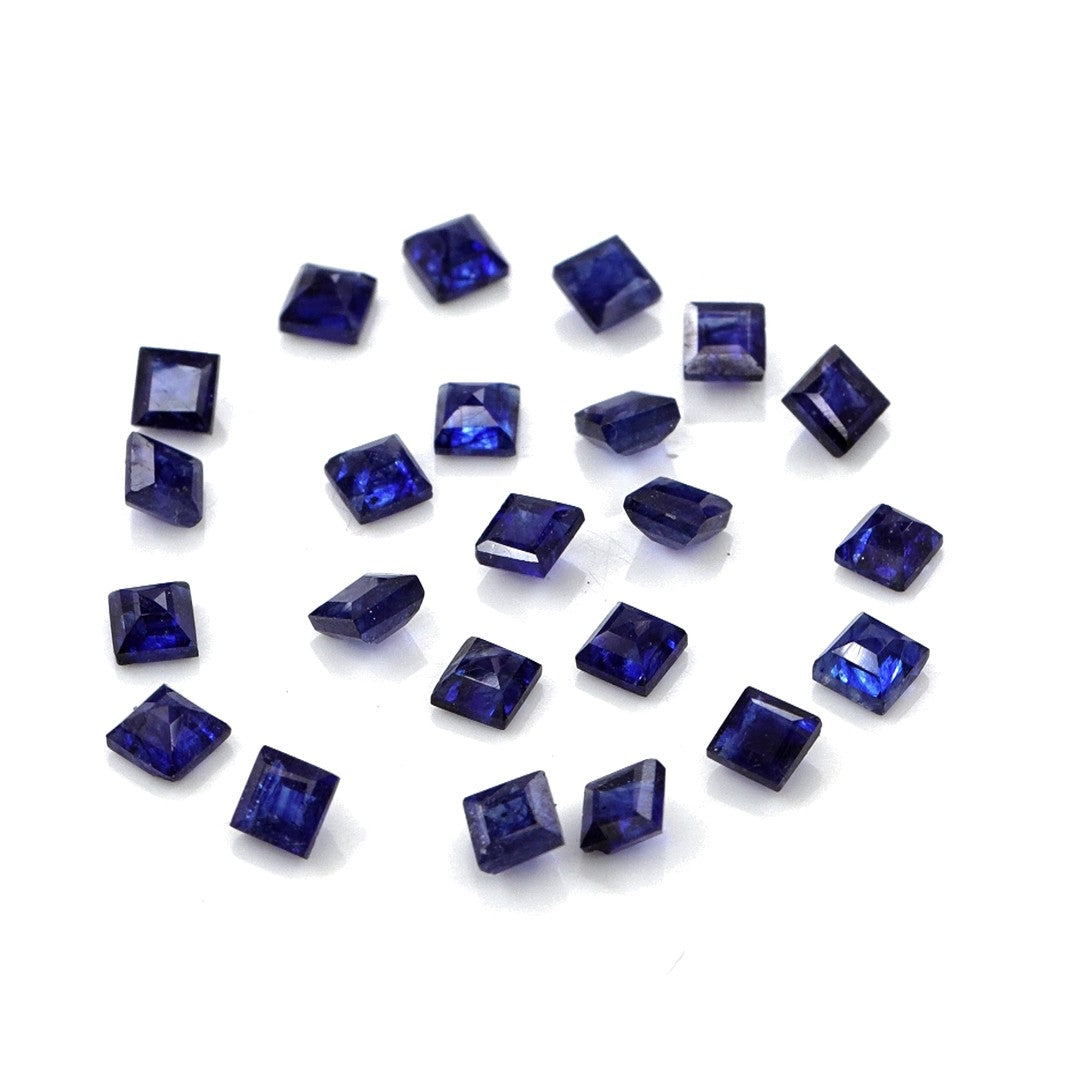 Natural Bangkok Blue Sapphire Calibrated Squares | 2mm & 2.5mm