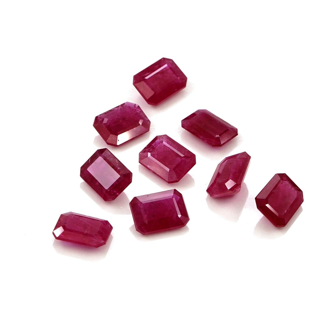 Natural Untreated Mozambique Ruby Calibrated Octagons | 5x7mm & 6x8mm