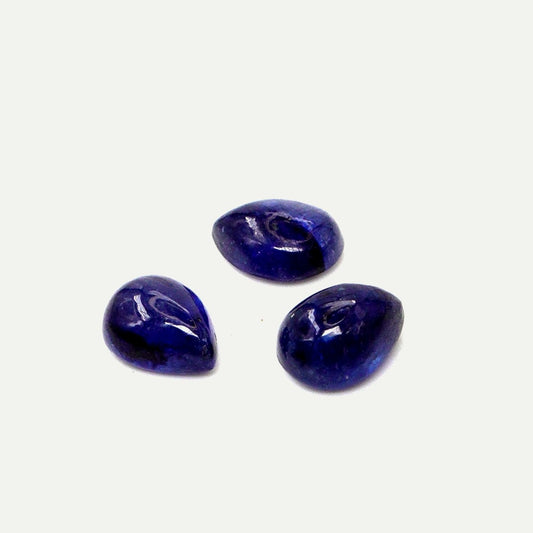 Natural Bangkok Blue Sapphire Calibrated Cabochon Pears | 5x7mm & 6x8mm