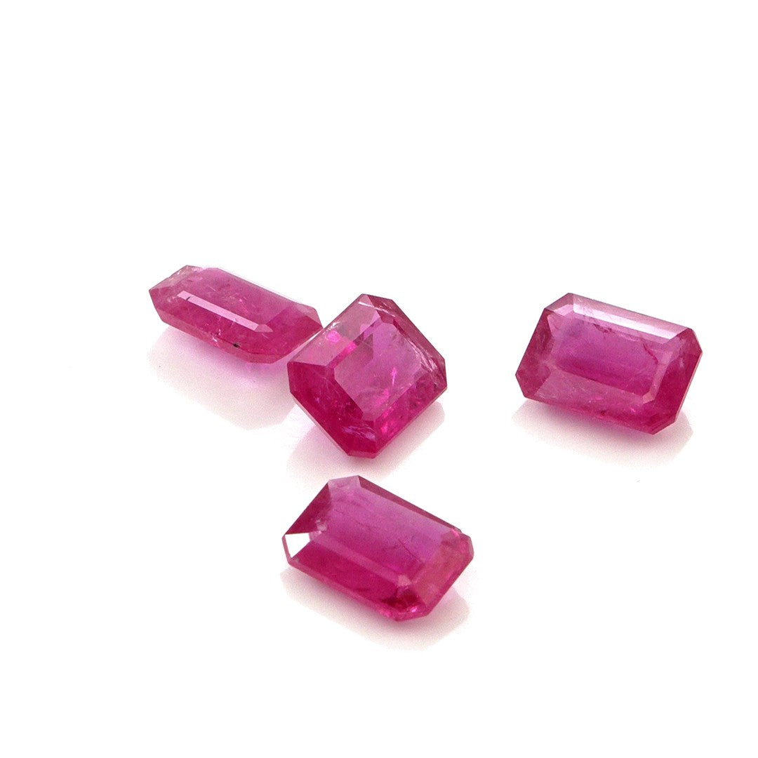 Natural Untreated Mozambique Ruby Calibrated Octagons | 5x7mm & 6x8mm