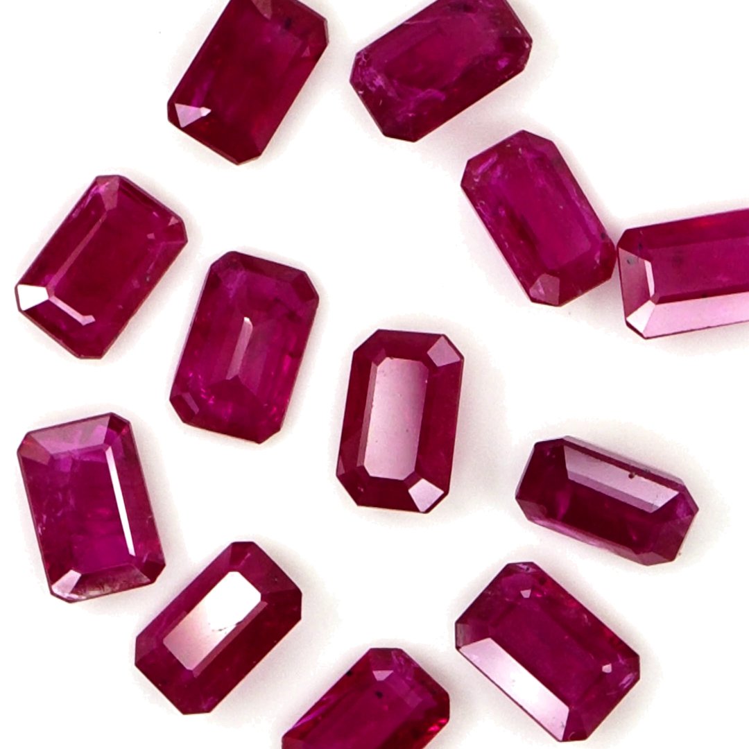 Natural Untreated Mozambique Ruby Calibrated Octagons | 3x5mm & 4x6mm