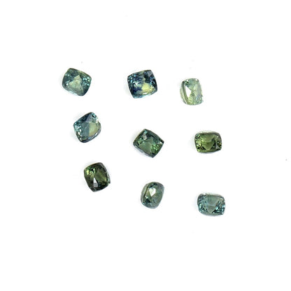 Natural Untreated Australian Teal Sapphire Calibrated Cushions | 4mm & 4.5mm