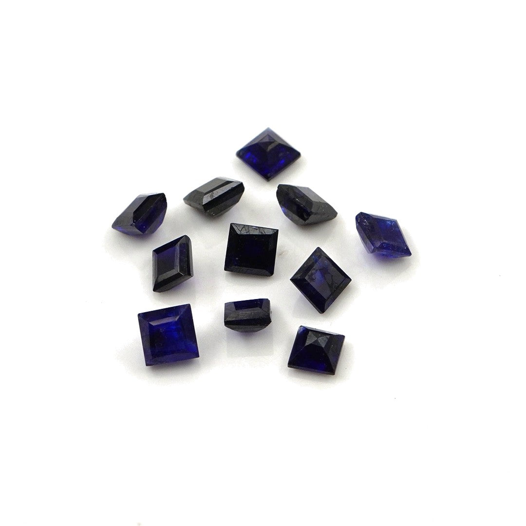 Natural Bangkok Blue Sapphire Calibrated Squares | 3mm & 3.5mm
