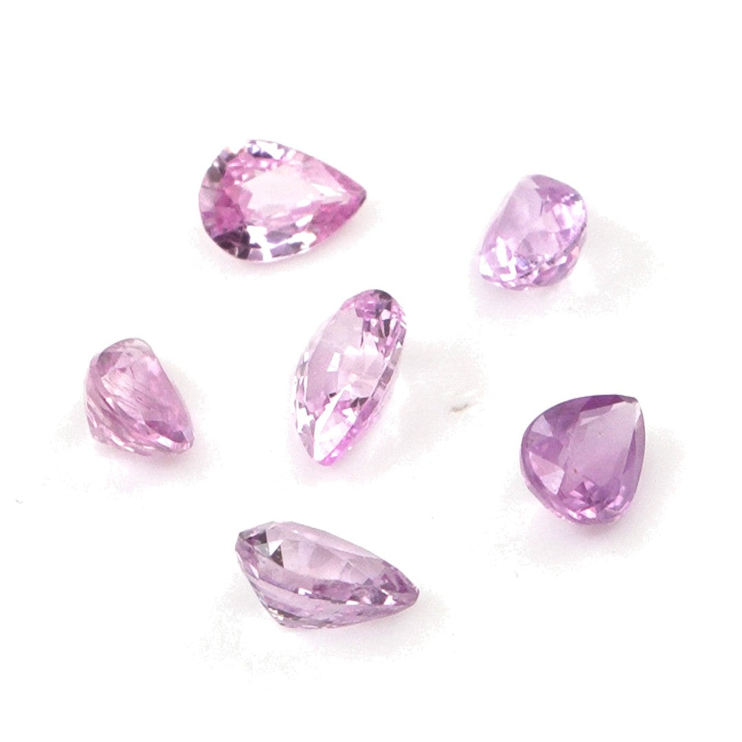 Natural Untreated Mozambique Pink Sapphire Calibrated Pears | 3x4mm & 4x5mm
