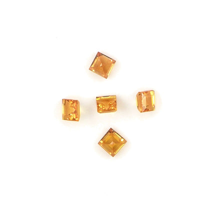 Natural Untreated Orange Sapphire Calibrated Squares | 2.5mm & 3mm