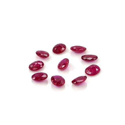 Natural Untreated Mozambique Ruby Calibrated Ovals | 3x4mm & 4x5mm