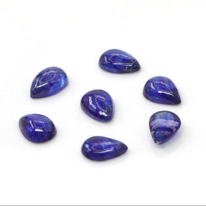 Natural Bangkok Blue Sapphire Calibrated Cabochon Pears | 3x5mm & 4x6mm