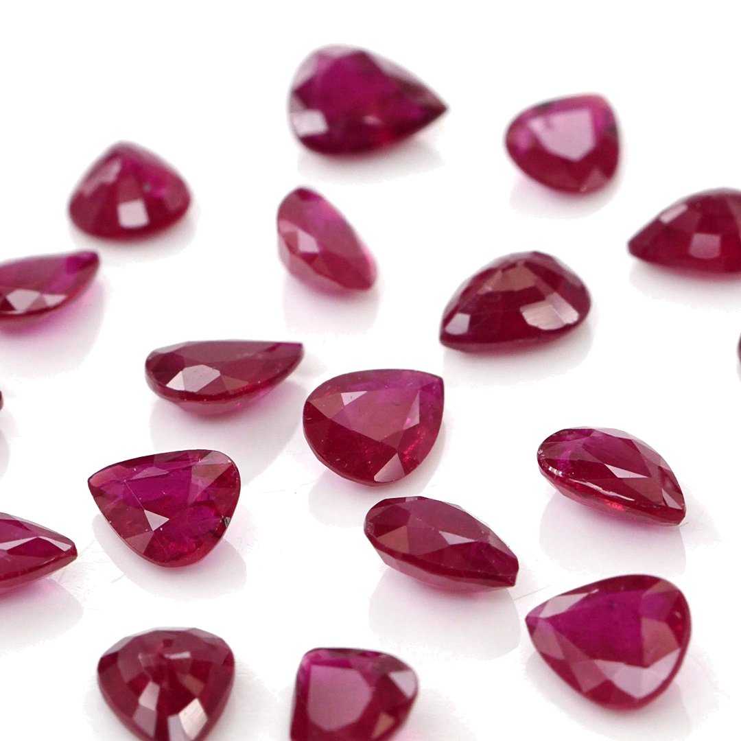 Natural Untreated Mozambique Ruby Calibrated Pears | 3x4mm & 4x5mm