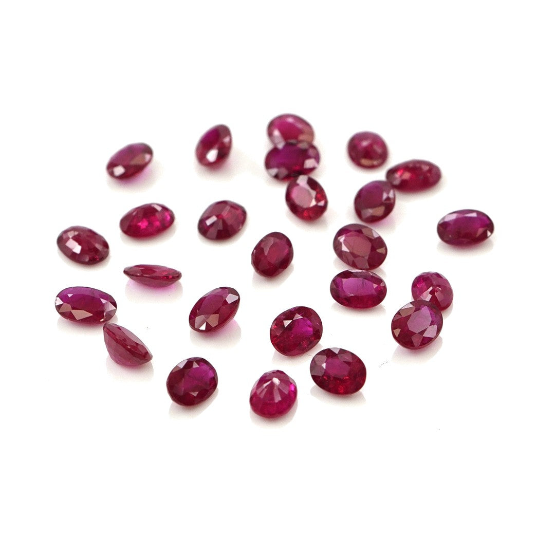 Natural Untreated Burma Ruby Calibrated Ovals | 3x4mm & 4x5mm