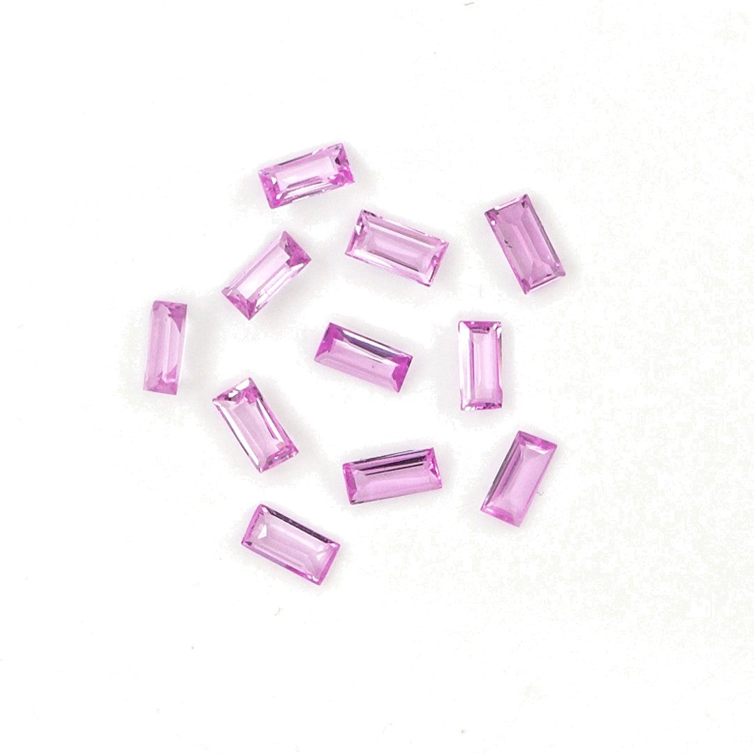 Natural Untreated Pink Sapphire Calibrated Baguettes | 2x4mm & 2.5x5mm