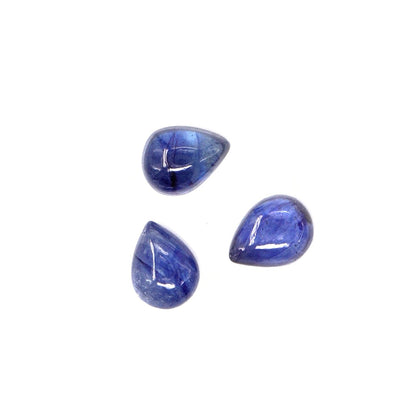 Natural Bangkok Blue Sapphire Calibrated Cabochon Pears | 7x9mm & 8x10mm