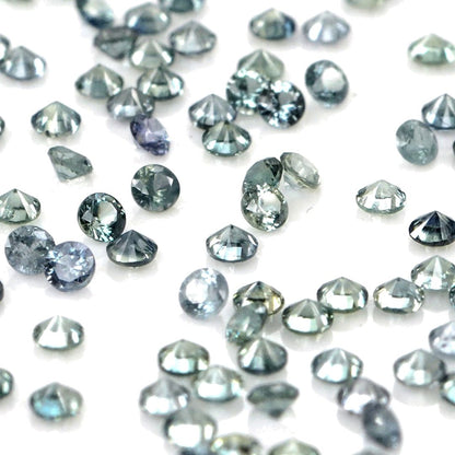 Natural Untreated Teal Sapphire Calibrated Rounds | 2mm & 2.5mm