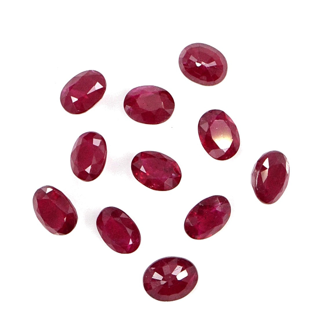 Natural Untreated African Ruby Calibrated Ovals | 3x4mm & 4x5mm