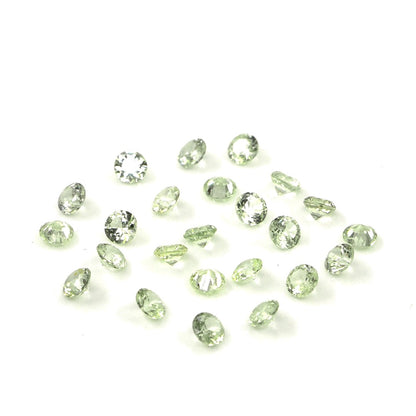 Natural Untreated Green Sapphire Calibrated Rounds | 2mm & 2.5mm