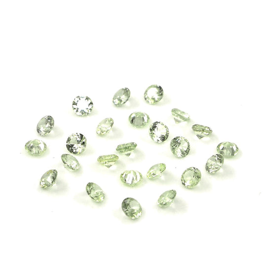 Natural Untreated Green Sapphire Calibrated Rounds | 2mm & 2.5mm