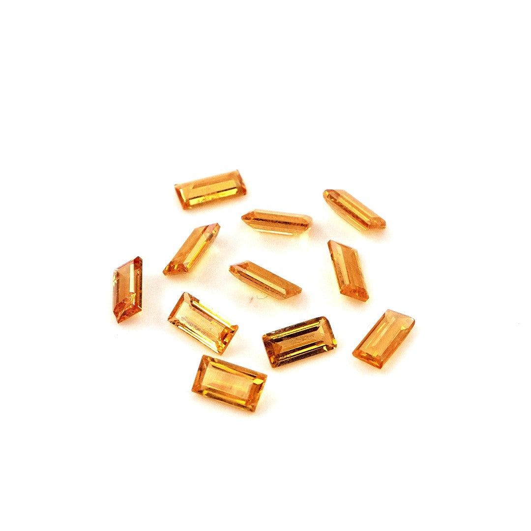 Natural Untreated Orange Sapphire Calibrated Baguettes | 2x4mm & 2.5x5mm