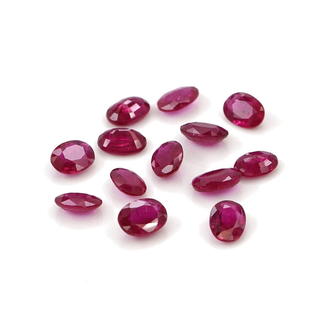 Natural Untreated Burma Ruby Calibrated Ovals | 3x4mm & 4x5mm