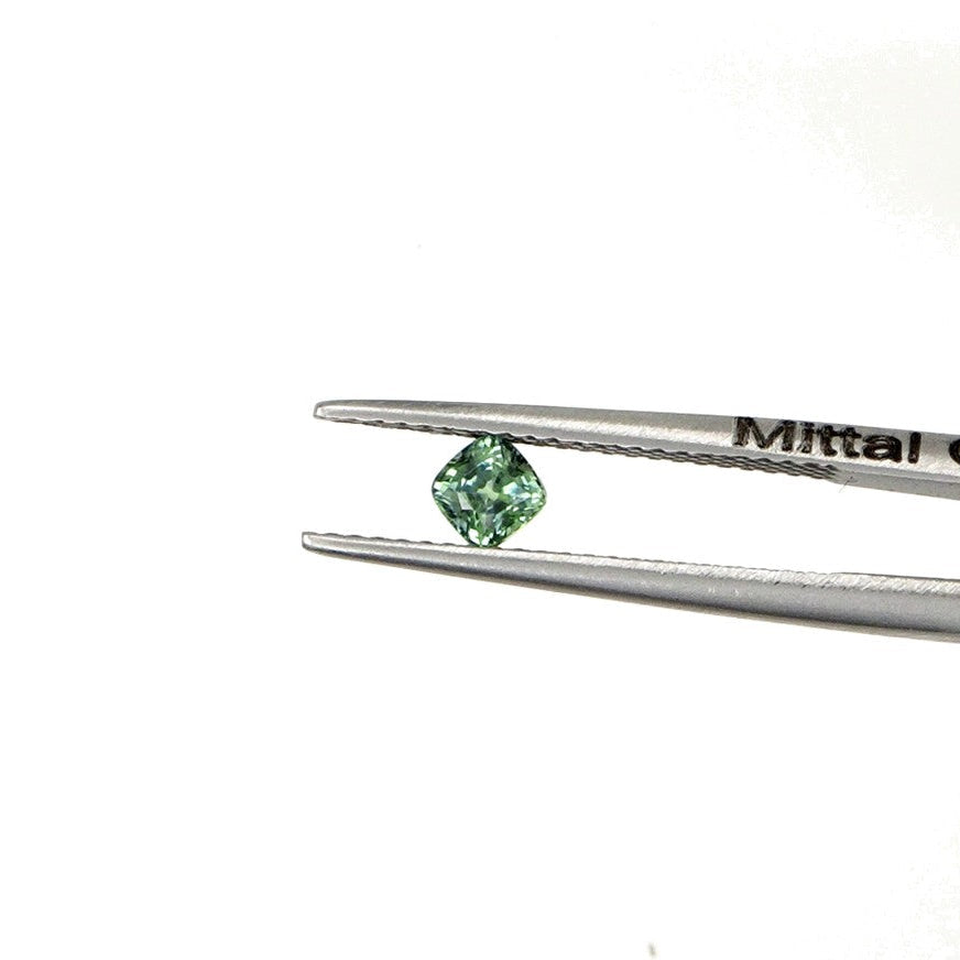 Natural Untreated Australian Teal Sapphire Calibrated Cushions | 3mm & 3.5mm