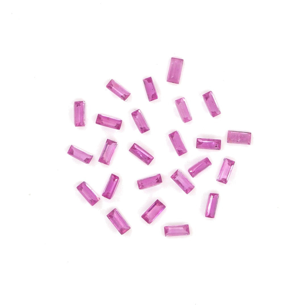 Natural Untreated Mozambique Pink Sapphire Calibrated Baguettes | 2x4mm & 2.5x5mm