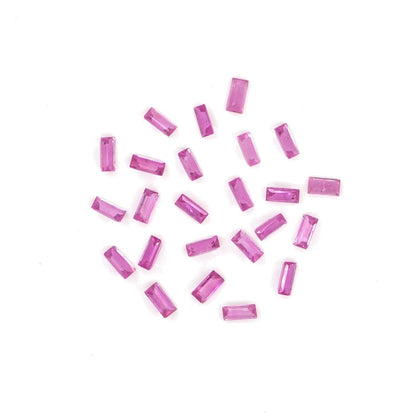 Natural Untreated Mozambique Pink Sapphire Calibrated Baguettes | 2x4mm & 2.5x5mm