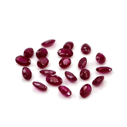 Natural Untreated Burma Ruby Calibrated Ovals | 3x5mm & 4x6mm