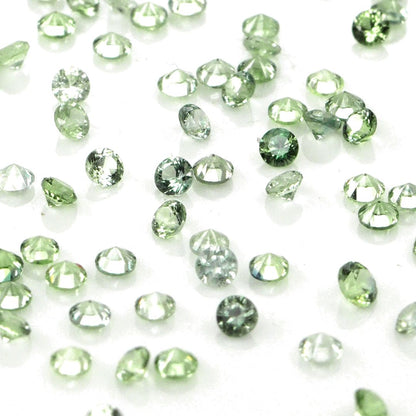 Natural Untreated Green Sapphire Calibrated Rounds | 1mm & 1.5mm