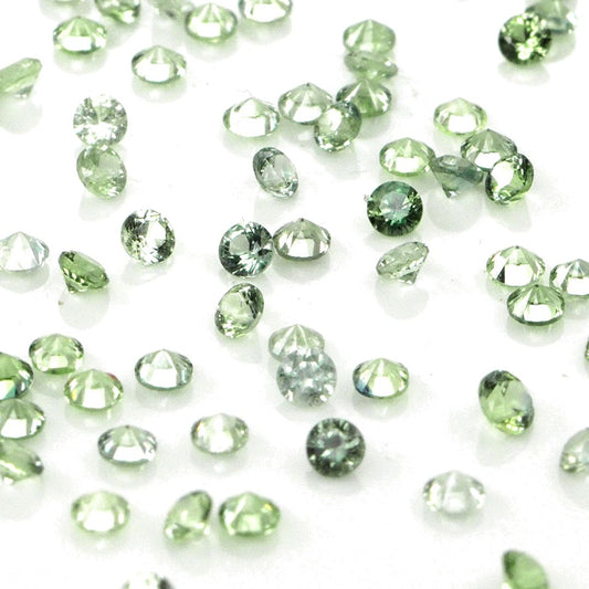 Natural Untreated Green Sapphire Calibrated Rounds | 1mm & 1.5mm