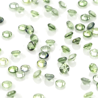 Natural Untreated Green Sapphire Calibrated Rounds | 1mm & 1.5mm