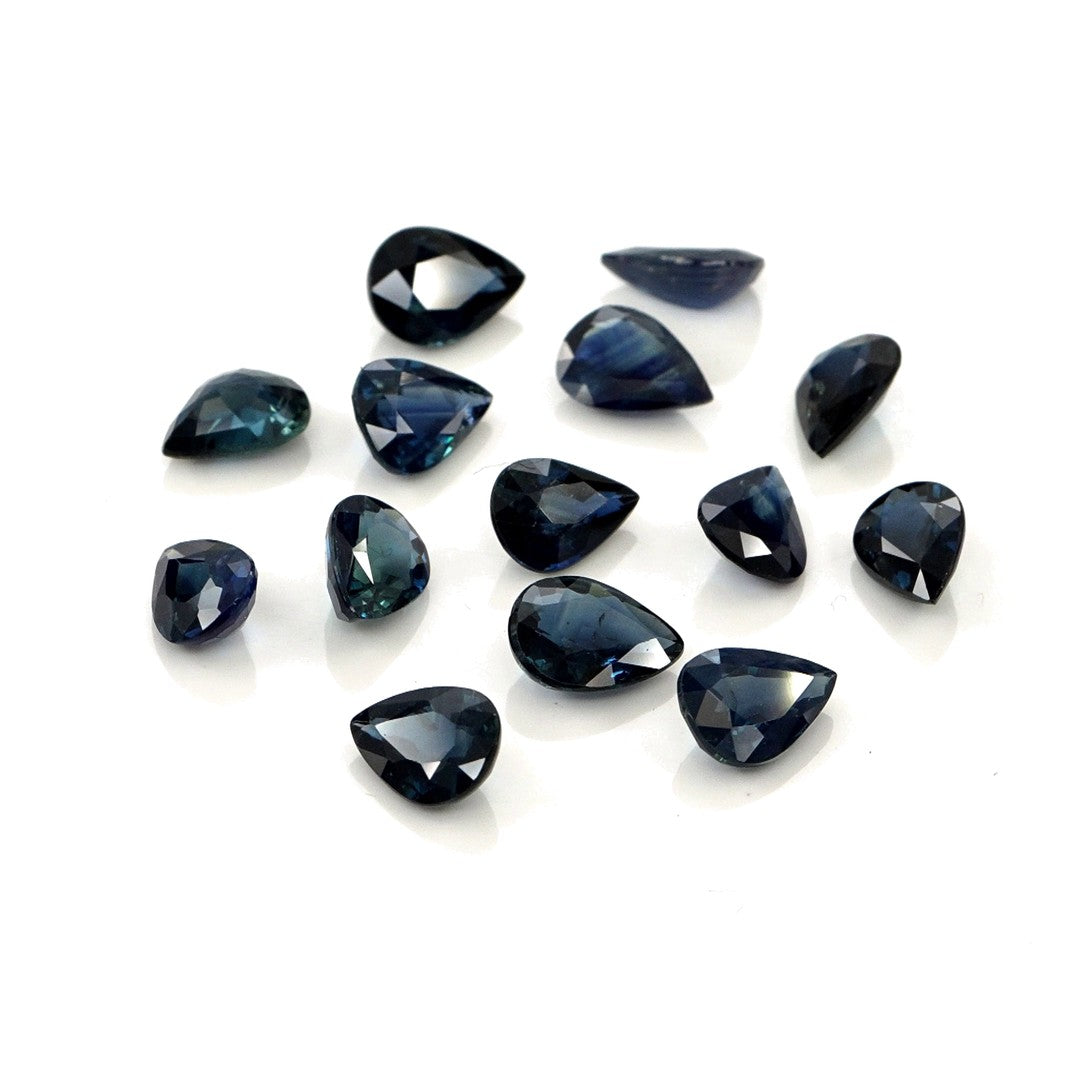 Natural Untreated Blue Sapphire Calibrated Pears | 5x7mm & 6x8mm