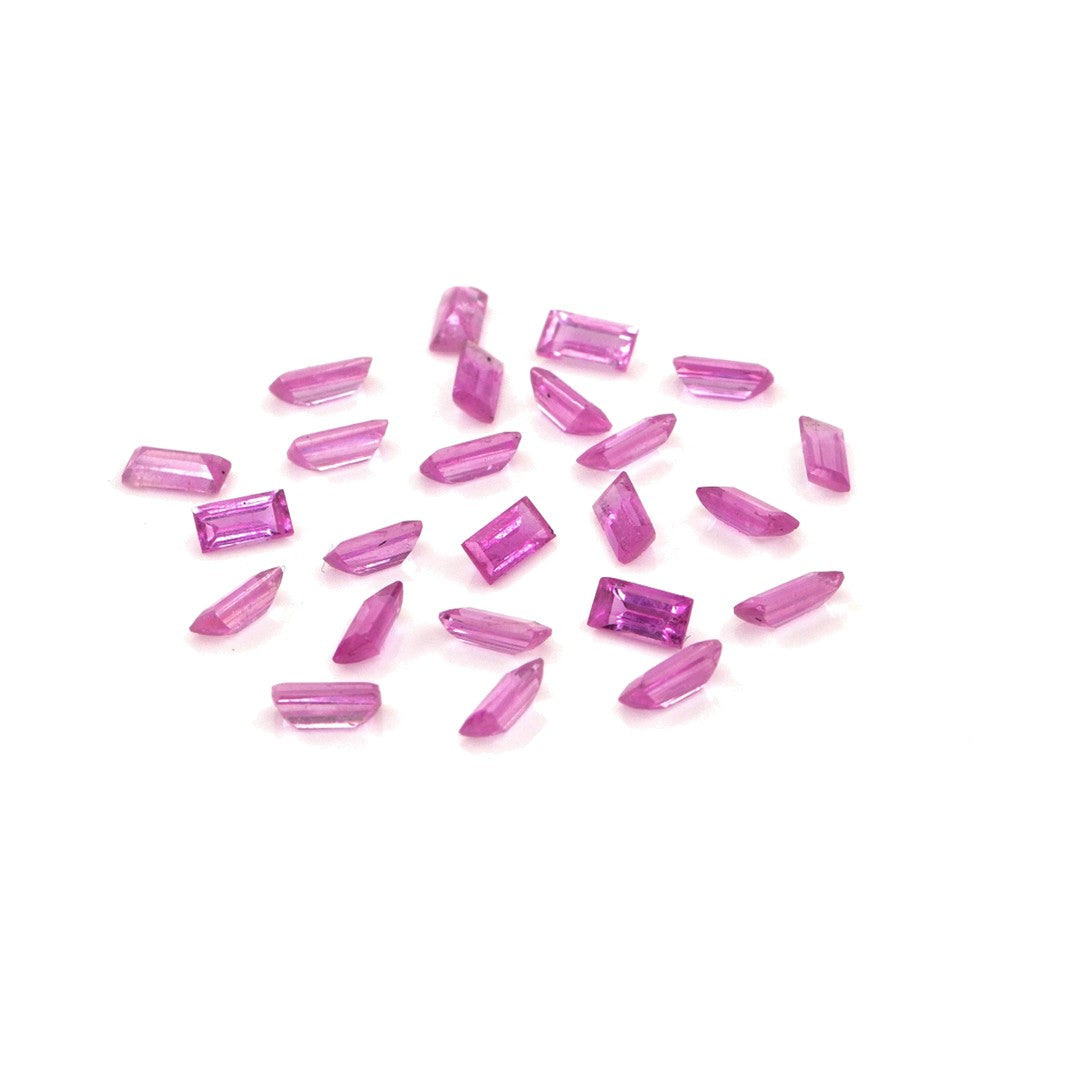 Natural Untreated Mozambique Pink Sapphire Calibrated Baguettes | 2x4mm & 2.5x5mm