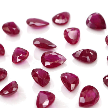 Natural Untreated Mozambique Ruby Calibrated Pears | 3x4mm & 4x5mm