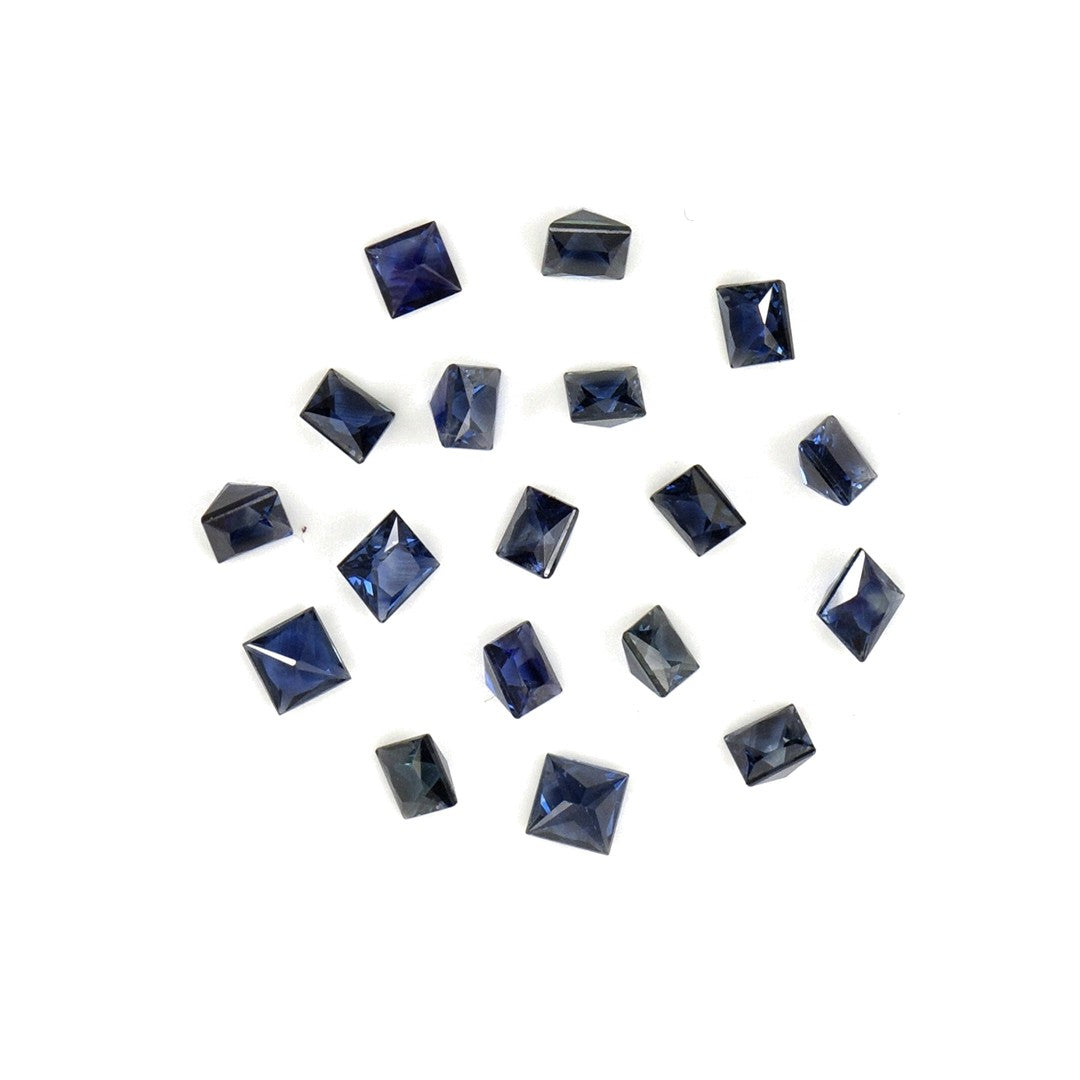 Natural Untreated Blue Sapphire Calibrated Squares | 3mm & 3.5mm