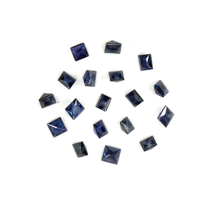 Natural Untreated Blue Sapphire Calibrated Squares | 3mm & 3.5mm