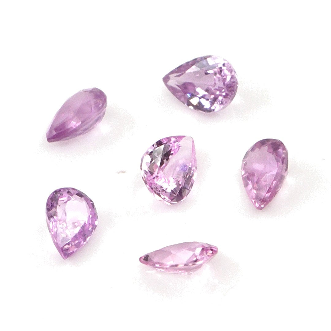 Natural Untreated Mozambique Pink Sapphire Calibrated Pears | 3x4mm & 4x5mm
