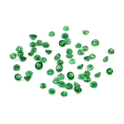 Natural Zambian Emerald Calibrated Rounds | 2mm & 2.5mm