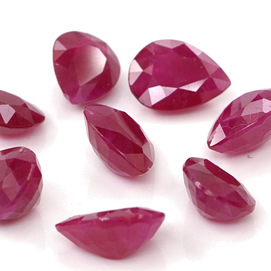 Natural Untreated Burma Ruby Calibrated Pears | 5x7mm & 6x8mm
