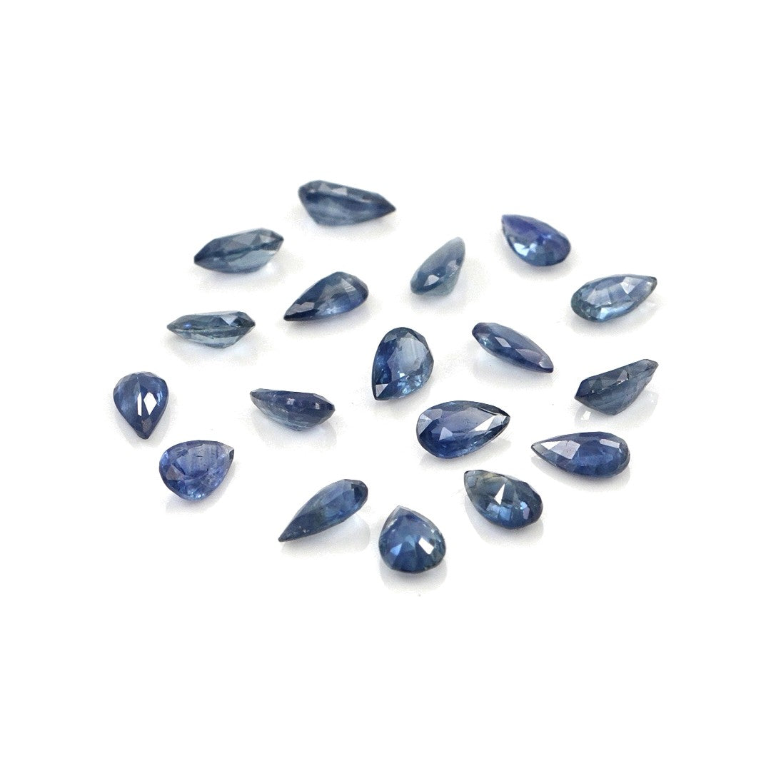 Natural Untreated Blue Sapphire Calibrated Pears | 3x5mm & 4x6mm