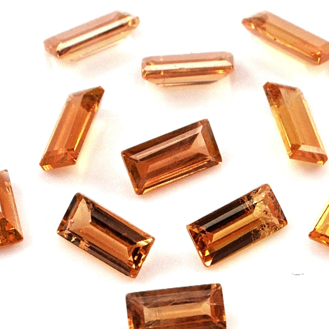 Natural Untreated Orange Sapphire Calibrated Baguettes | 2x4mm & 2.5x5mm