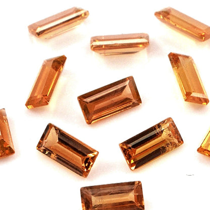 Natural Untreated Orange Sapphire Calibrated Baguettes | 2x4mm & 2.5x5mm