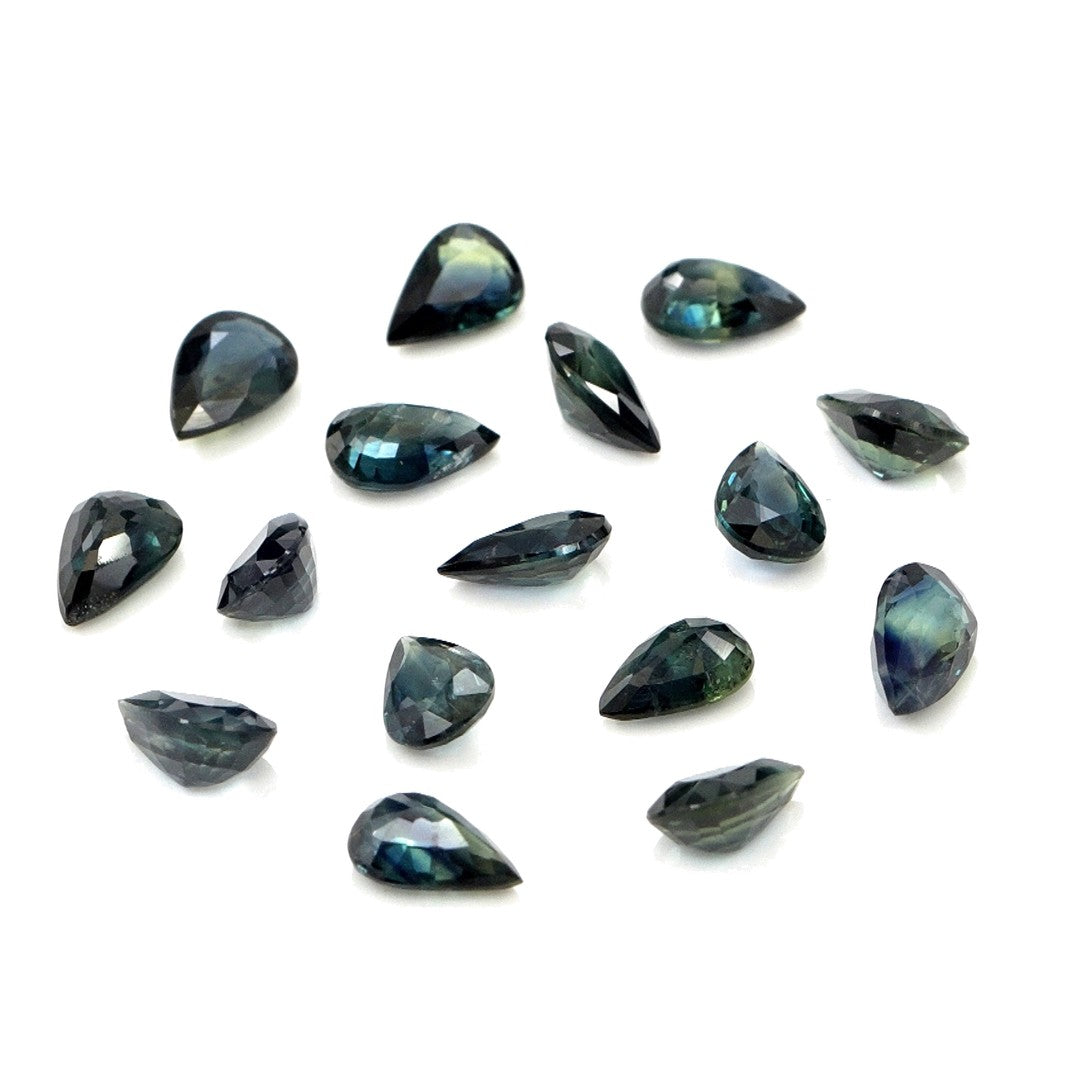Natural Untreated Teal Sapphire Calibrated Pears | 3x5mm & 4x6mm