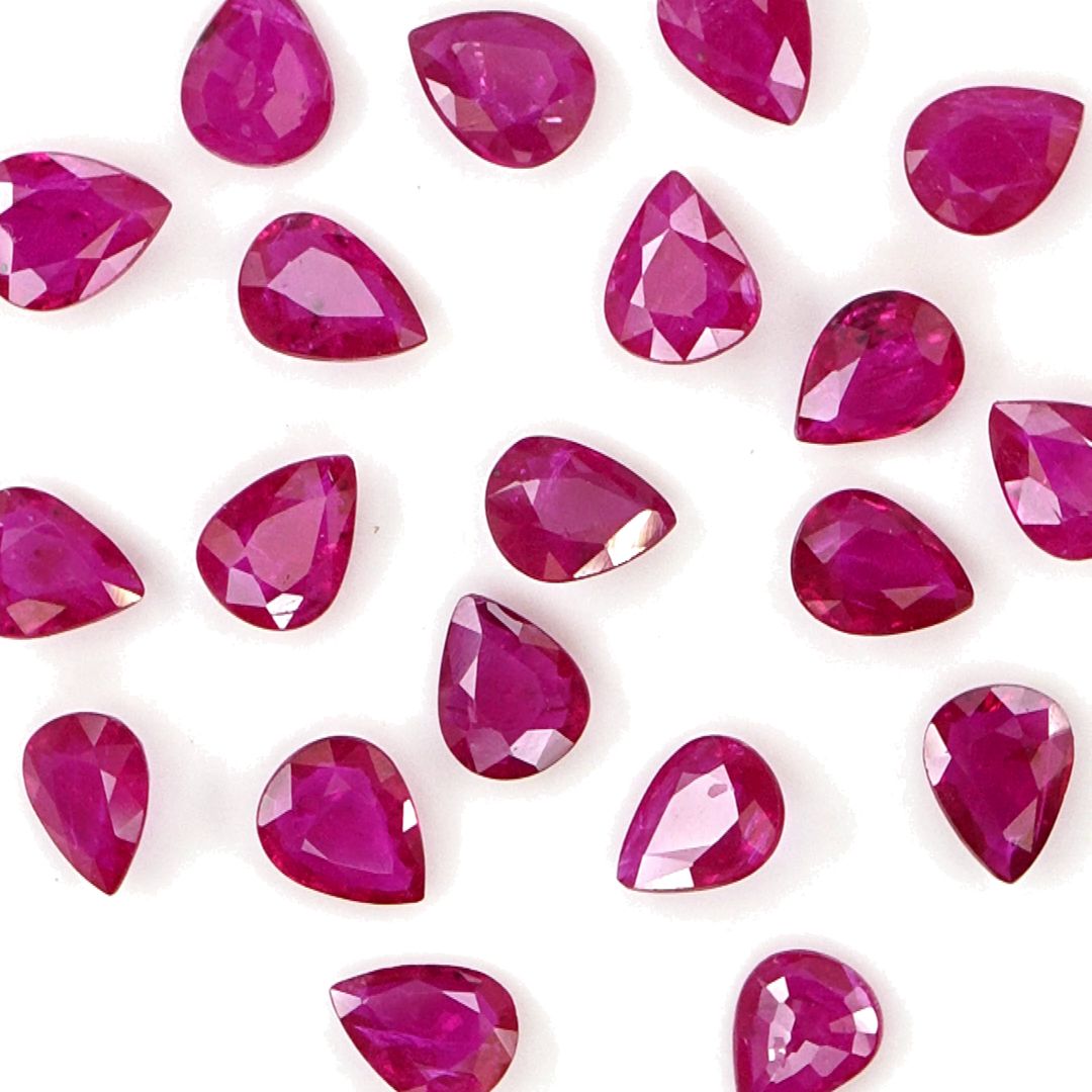 Natural Untreated Mozambique Ruby Calibrated Pears | 3x4mm & 4x5mm