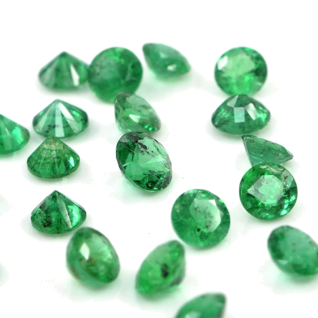 Natural Zambian Emerald Calibrated Rounds | 3mm & 3.5mm