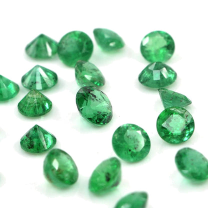 Natural Zambian Emerald Calibrated Rounds | 3mm & 3.5mm