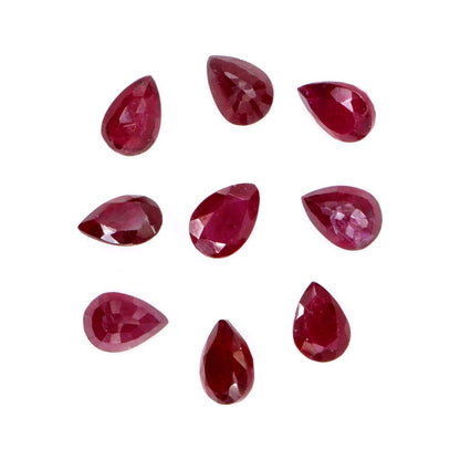 Natural Bangkok Ruby Calibrated Pears | 5x7mm & 6x8mm