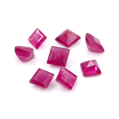 Natural Bangkok Ruby Calibrated Squares | 3mm & 3.5mm